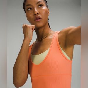 Lululemon Power Pivot Peach Orange Golden Apricot 2 Tank Top